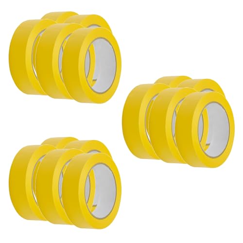 Handelskönig 15 x PVC-Schutzband gelb 30 mm gerillt Klebeband Putzerband Putzband von Handelskönig