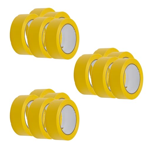 Handelskönig 15 x PVC-Schutzband gelb 38 mm gerillt Klebeband Putzerband Putzband von Handelskönig