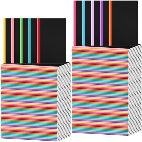 Handepo 100 Pack Composition Notebooks Ruled Lined Kraft Notebooks Bulk Soft Cover Journals Travel Diary Memo for Students Classroom Office Supplies(A5,Novel Color) von Handepo