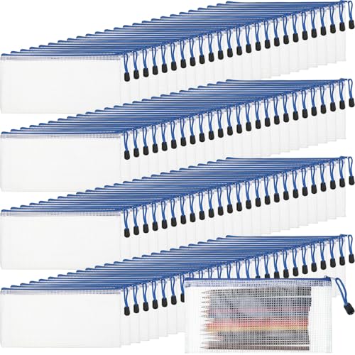 Handepo 100 Stück Netzbeutel mit Reißverschluss, transparent, Dokumententasche, wasserdicht, Dokumententasche, Mehrzwecktasche für Aufbewahrung, Büro, Reisen, Puzzle-Spiel (A6/24 x 11,5 cm, weiße Handepo 100 Stück Netzbeutel mit Reißverschluss, transparent, Dokumententasche, wasserdicht, Dokumententasche, Mehrzwecktasche für Aufbewahrung, Büro, Reisen, Puzzle-Spiel (A6/24 x 11,5 cm, weiße von Handepo
