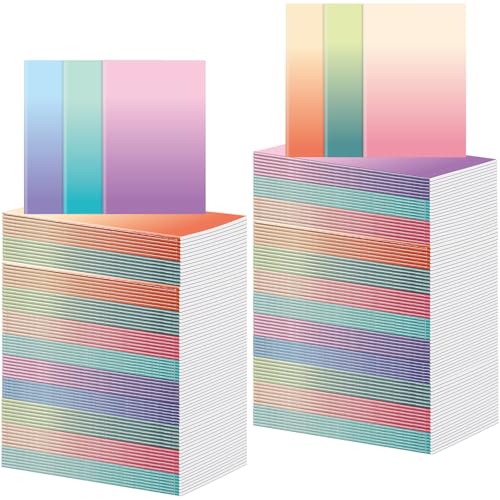 Handepo Notizbücher, liniert, Kraftpapier, weicher Einband, Reisetagebuch, Memo für Studenten, Klassenzimmer, Bürobedarf (A5, Farbverlauf), 100 Stück von Handepo