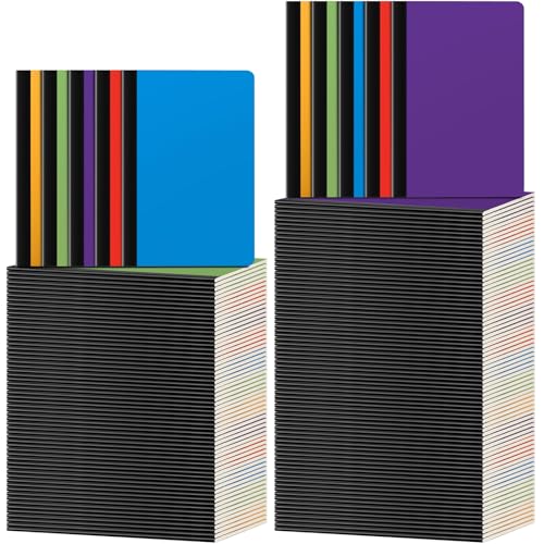 Handepo Notizbücher, liniert, Kraftpapier, weicher Einband, Reisetagebuch, Memo für Studenten, Klassenzimmer, Bürobedarf (A5, stilvolle Farbe), 100 Stück von Handepo