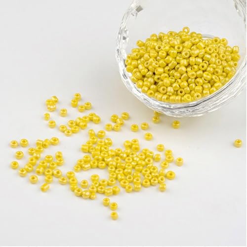 Handicraft Emporium Blickdichte Glasperlen, glänzend, 3 mm, gelb, 50 g Handicraft Emporium Blickdichte Glasperlen, glänzend, 3 mm, gelb, 50 g von Handicraft Emporium