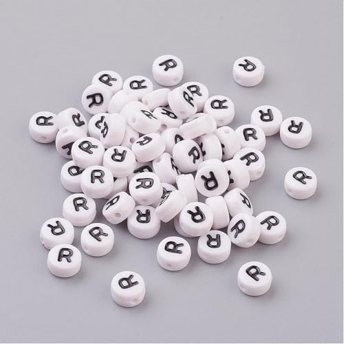 Handicraft Emporium Flache runde Alphabet-Acrylperlen | R | Weiß und Schwarz Handicraft Emporium Flache runde Alphabet-Acrylperlen | R | Weiß und Schwarz von Handicraft Emporium