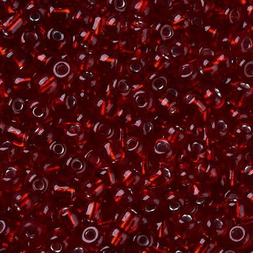 Handicraft Emporium Glasperlen, liniert, 450 g, 3 mm, Dunkelrot von Handicraft Emporium