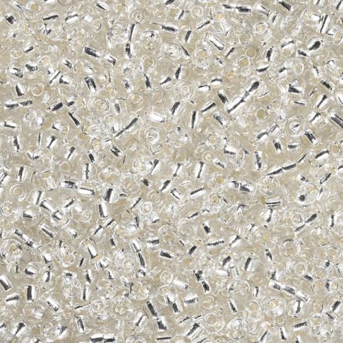 Handicraft Emporium Glasperlen, liniert, 450 g, 3 mm, Weiß von Handicraft Emporium