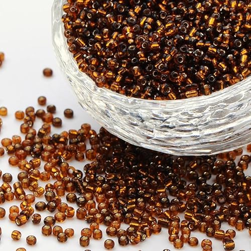 Handicraft Emporium Glasperlen, liniert, 450 g, 4 mm, Braun von Handicraft Emporium