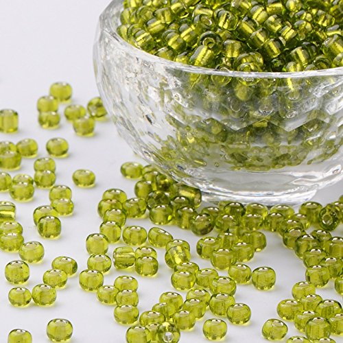 Handicraft Emporium Glasperlen, liniert, 450 g, 4 mm, Gelb/Grün von Handicraft Emporium