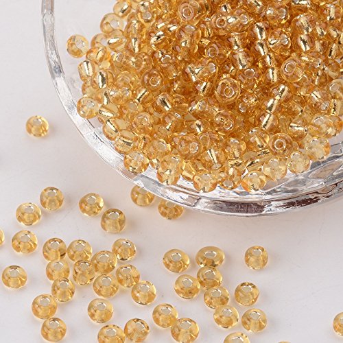Handicraft Emporium Glasperlen, liniert, 450 g, 4 mm, Hellgold von Handicraft Emporium