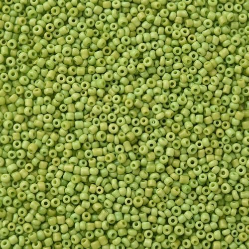 Handicraft Emporium Glasperlen, rund, 450 g, 2 mm, Grün/Gelb von Handicraft Emporium