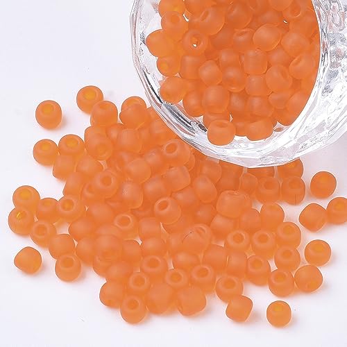 Handicraft Emporium Glasperlen, rund, mattiert, 3 mm, Orange, 8/0 von Handicraft Emporium
