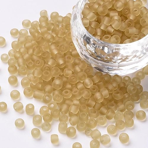 Handicraft Emporium Glasperlen, rund, mattiert, 3 mm, goldfarben von Handicraft Emporium