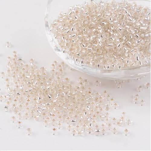Handicraft Emporium Glass Seed Beads | Lined | 3mm | Silver | 50g Handicraft Emporium Glass Seed Beads | Lined | 3mm | Silver | 50g von Handicraft Emporium