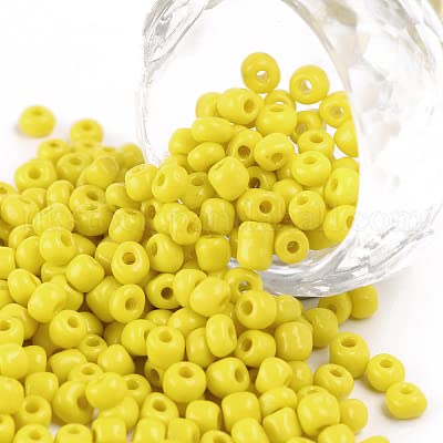 Handicraft Emporium Glass Seed Beads | Round | 3mm | Yellow | 50g von Handicraft Emporium