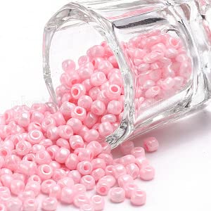 Handicraft Emporium Glass Seed Beads | Round | 4mm | Pink | 50g von Handicraft Emporium