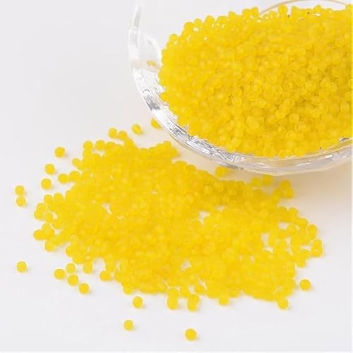 Handicraft Emporium Rocailles-Perlen aus mattiertem Glas, rund, 450 g, 2 mm, Gelb von Handicraft Emporium