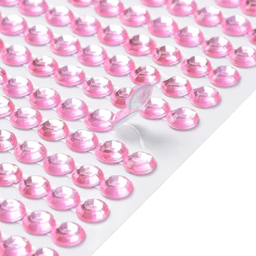 Handicraft Emporium Selbstklebende Acryl-Strass-Aufkleber, rundes Muster, für DIY, Scrapbooking und Basteldekoration, 200 x 95 mm (6, Rosa) von Handicraft Emporium