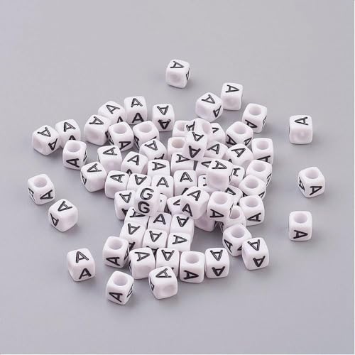 Handicraft Emporium Würfelförmige Alphabet-Acrylperlen, 20 g, A von Handicraft Emporium