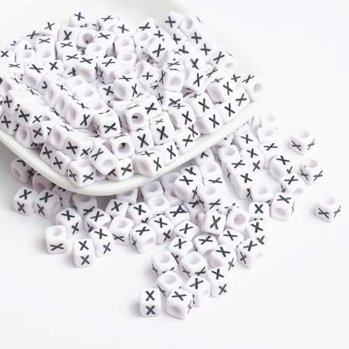 Handicraft Emporium Würfelförmige Alphabet-Acrylperlen, 20 g, X von Handicraft Emporium