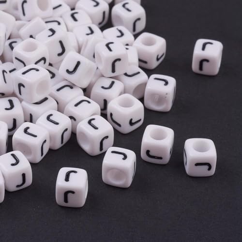 Handicraft Emporium Würfelförmige Alphabet-Acrylperlen, 50 g, J von Handicraft Emporium