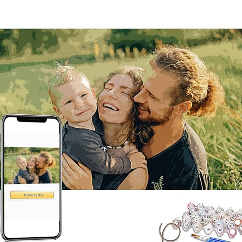 Handimake Personalisiertes Ölgemälde nach Zahlen, DIY-Leinwand-Ölgemälde nach Zahlen, individuelles Foto zum Malen für Erwachsene, Anfänger, einzigartiges Geschenk für Familie, Freunde 20x20cm Handimake Personalisiertes Ölgemälde nach Zahlen, DIY-Leinwand-Ölgemälde nach Zahlen, individuelles Foto zum Malen für Erwachsene, Anfänger, einzigartiges Geschenk für Familie, Freunde 20x20cm von Handimake