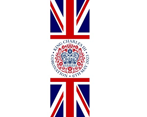 Handmade By Stukk König Charles III Krönungsfeier Königskrone Porträt Dekoration Banner, rot-blau, klein Handmade By Stukk König Charles III Krönungsfeier Königskrone Porträt Dekoration Banner, rot-blau, klein von Handmade By Stukk