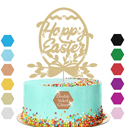 Happy Easter Egg Glitter Cake Topper Ostern Festliche Feier Dekoration (Roségold) von Handmade By Stukk