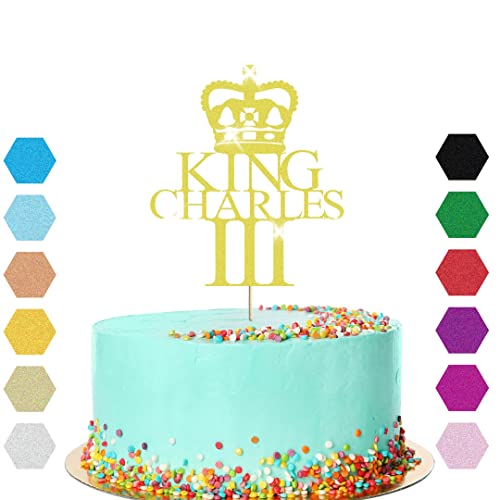 King Charles Coronation Glitter Cake Topper Royal Crown Celebration Party Decor von Handmade By Stukk