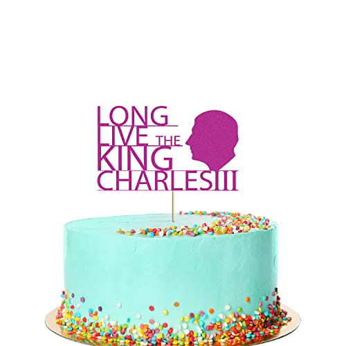 King Charles III Krönung Glitter Cake Topper Long Live Royal Party Dekoration von Handmade By Stukk