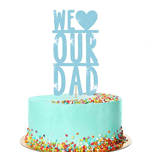 Kuchendekoration zum Vatertag, Aufschrift "We Love Our Daddy", Babyblau von Handmade By Stukk