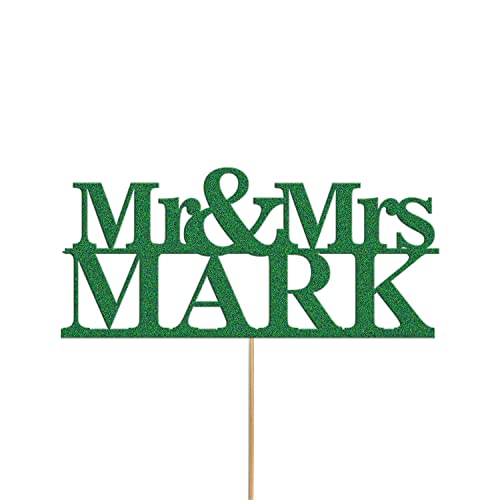 Personalisierbarer Tortenaufsatz "Mr and Mrs", glitzernd, für Jahrestag, Hochzeit, Geschenk, Dekoration von Handmade By Stukk