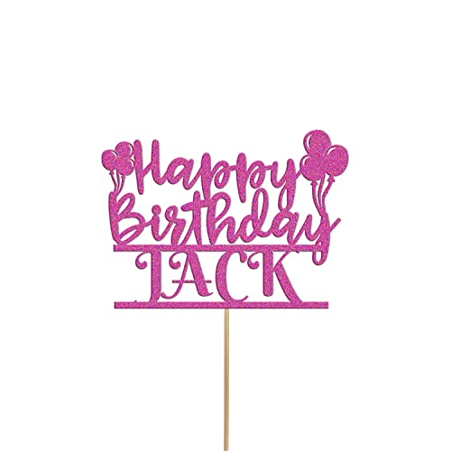 Personalisierte Luftballons Happy Birthday Glitzer Kuchen Topper Party Kuchen Dekoration (Rosa) von Handmade By Stukk