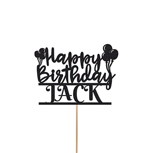 Personalisierte Luftballons Happy Birthday Glitzer Kuchen Topper Party Kuchen Dekoration (schwarz) von Handmade By Stukk