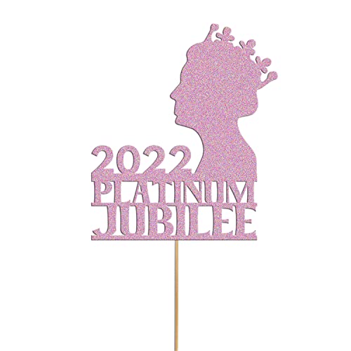 Queens Elizabeth Platinum Jubilee Glitter Cake Topper Dekoration von Handmade By Stukk