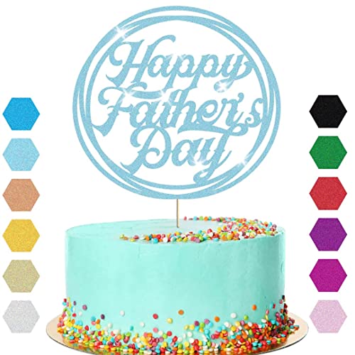 Tortenaufsatz "Happy Father's Day", Party-Dekoration, bester Vater, Geburtstagsgeschenk (Babyblau) von Handmade By Stukk