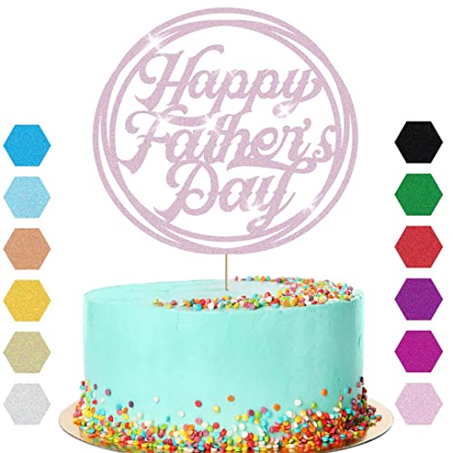 Tortenaufsatz "Happy Father's Day", Party-Dekoration, bester Vater, Geburtstagsgeschenk (Babyrosa) von Handmade By Stukk