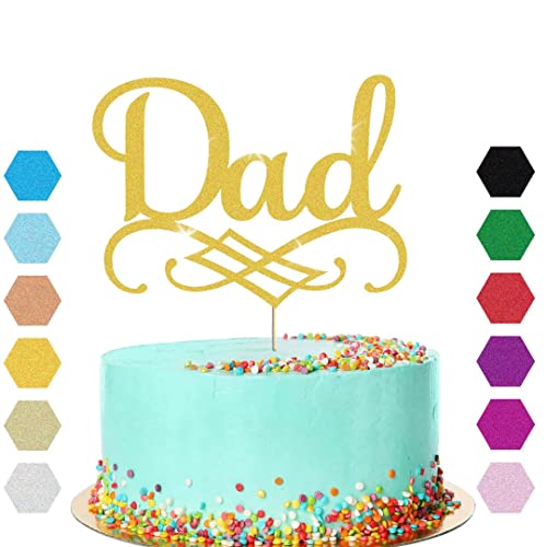 Vatertagstortenaufsatz für Vater, bester Super Daddy, Geburtstagsfeier, Dekoration, Geschenk (Gold) von Handmade By Stukk
