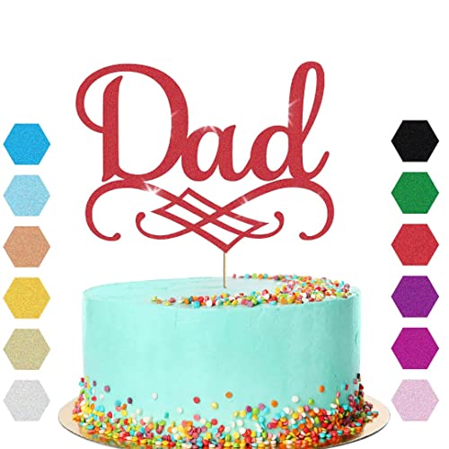 Vatertagstortenaufsatz für Vater, bester Super Daddy, Geburtstagsfeier, Dekoration, Geschenk (rot) von Handmade By Stukk