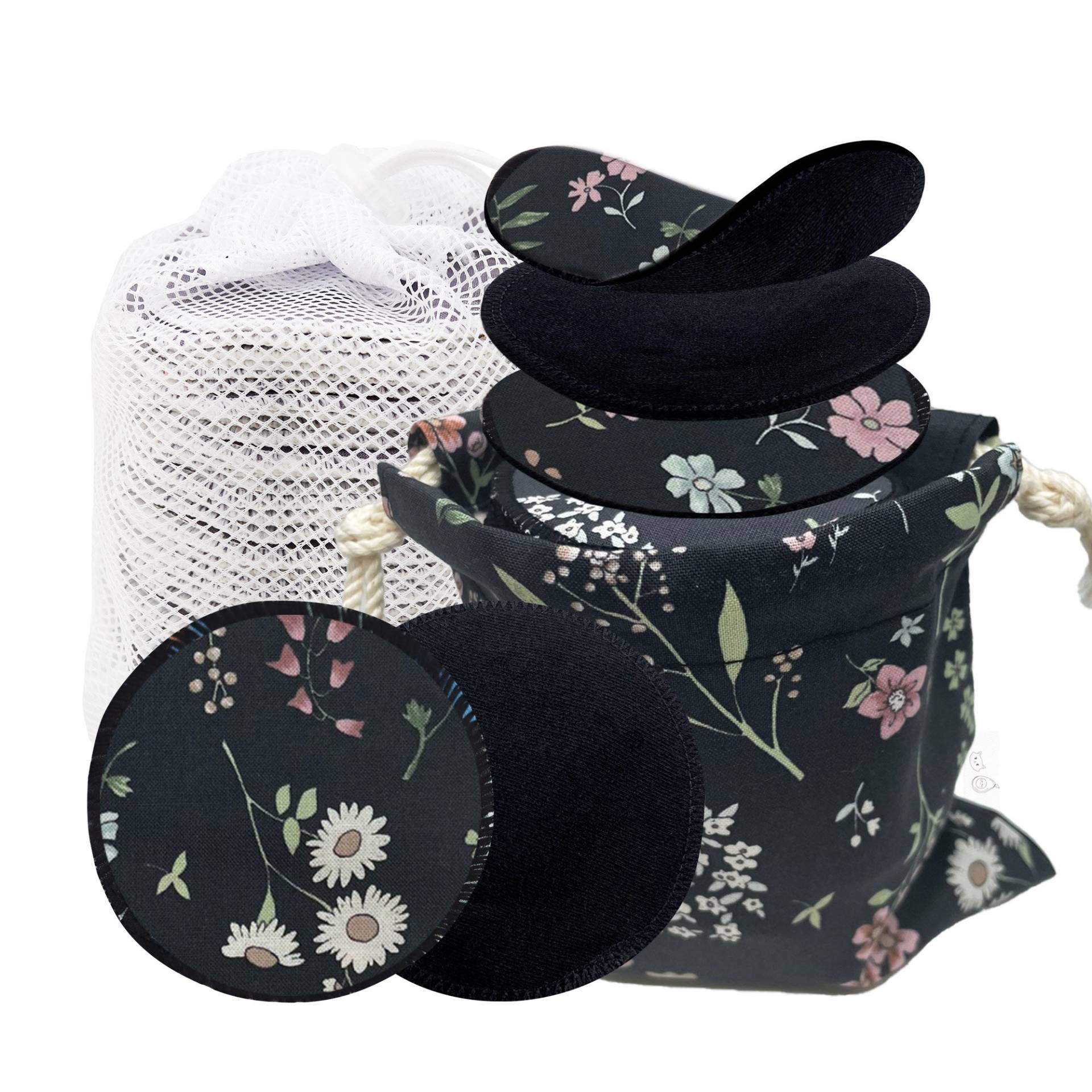 Schwarze Blume Wiederverwendbare Bio-Baumwollpads, Bio-Gesichtspads, Make-Up-Entferner, Gesichtspads, Hautpflege, Muttertag Schwarze Blume Wiederverwendbare Bio-Baumwollpads, Bio-Gesichtspads, Make-Up-Entferner, Gesichtspads, Hautpflege, Muttertag von HandmadeByAVO