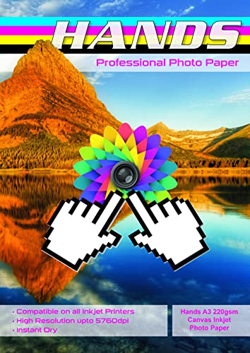 Hands Professional Canvas Inkjet Papier, A3, 220 g/m², 20 Blatt von Hands Professional Photo Paper