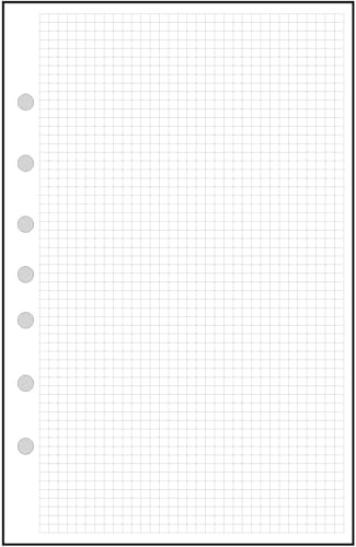 Klassische Größe Millimeterpapier-Nachfüllpackung, 0,3 cm Abstand, Größe und Lochung mit 7 Löchern für 7-Ring-Notizbücher wie Franklin, etc. (14 x 21,6 cm) von Handy Forms