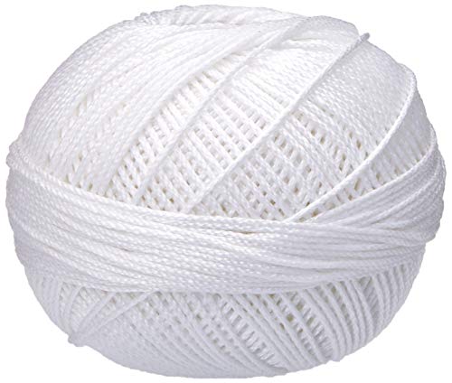 Handy Hands Lizbeth Ägyptische Baumwolle Häkelgarn, Klöppelgarn und Strickgarn, Größe 3 (50 g, 120 Yards) – HH03601, schneeweiß von Handy Hands
