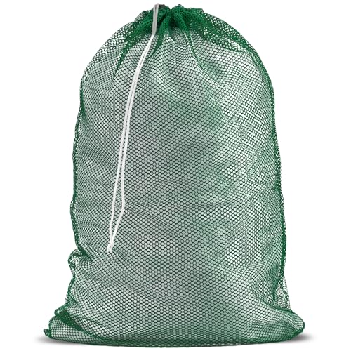 Wäschesack aus Netzstoff, robust, mit Kordelzug, maschinenwaschbar, für Fabriken, Uni, Wohnheim, Wohnheim, Wohnheim, 61 x 91,4 cm, Grün von Handy Laundry