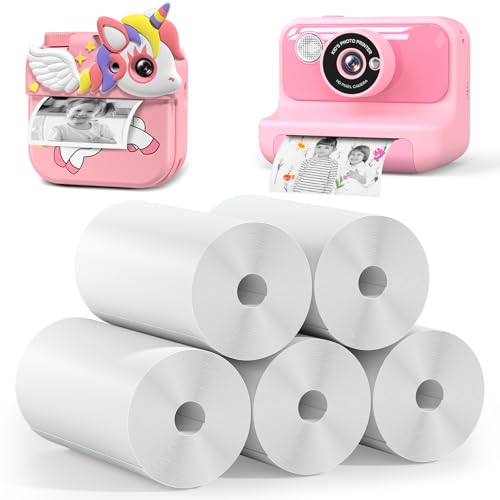 Hangrui 5 Rollen Druckpapier für Kinderkamera,Sofortdruck Thermopapier,Kamera-Druckpapier,Nachfüllpapier für Kinderkamera,Thermopapier,Foto-Druckerpapierrolle(Länge: 2,16inch & Breite: 1,1inch) von Hangrui