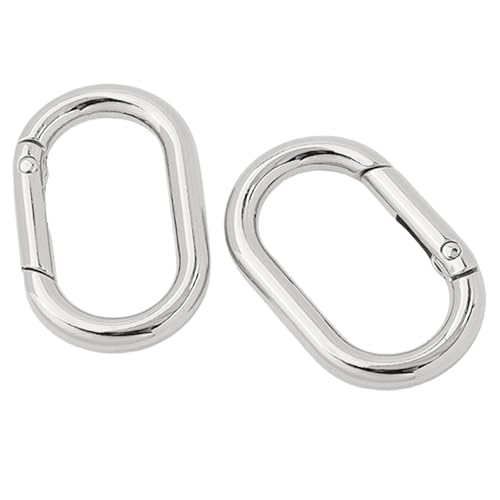 2 Stück ovale Metall-Schnallen, Feder-Schlüsselanhänger, Schnallen, Taschenzubehör für Geldbörse, Tasche, Handtasche von Hangsu