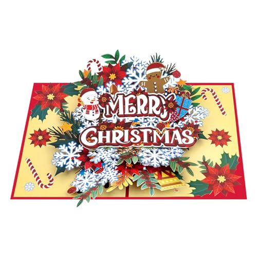 Festival-Weihnachtskarte mit Winterblumen-Arrangement, handgefertigt, saisonale Heimdekoration, Mehrzweck-Weihnachtskarte von Hangsu