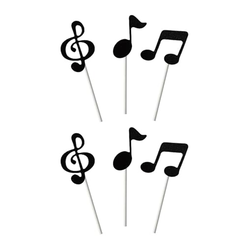 Kuchendekoration mit Musiknoten, recycelbar, Musik-Symbol-Form, Cupcake-Zubehör, Partyzubehör, Musiknoten-Kuchenaufsätze von Hangsu
