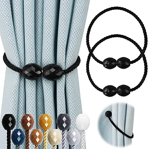 Hangtty 2 x starke magnetische Vorhang-Raffhalter, Seil, dekorative Vorhang-Raffhalter, magnetische Vorhanghalter für Vorhänge, Fensterbehandlung, Holdbacks, schwarz Hangtty 2 x starke magnetische Vorhang-Raffhalter, Seil, dekorative Vorhang-Raffhalter, magnetische Vorhanghalter für Vorhänge, Fensterbehandlung, Holdbacks, schwarz von Hangtty