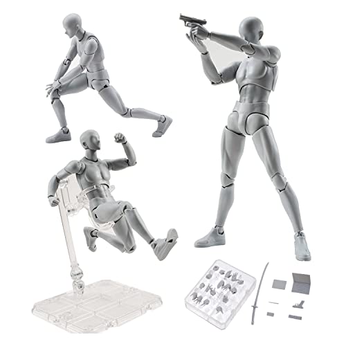 Künstlerpuppe, Actionfigur, Zeichenmodell, Modell zum Skizzieren, Malen, Zeichnen, menschliche Mannequin, Körperpuppe, männliche Actionfigur (grau, männlich) von Haniforever