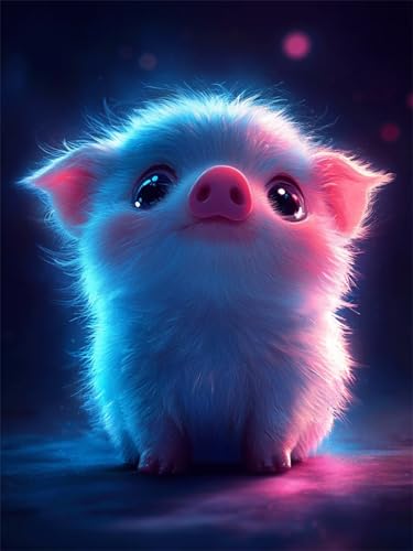 Diamond Painting Erwachsene Schwein 5D Diamant Painting Bilder Tier DIY Vollbohrer Diamanten Malerei Picture 40x50 cm Malen Nach Zahlen Mosaik Bastelset Crystal Art Basteln für Haus Wand Deko H-410 von Hanjunng